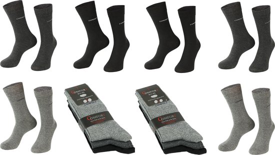 nette katoenen heren sokken 6 paar grijs assorti kleuren maat 43-46