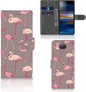 Sony Xperia 10 Telefoonhoesje met Pasjes Flamingo