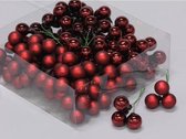 Dark Red Combi Kerstballen - Cb. 144 Glasballen/wire Dark Red Combi 20mm