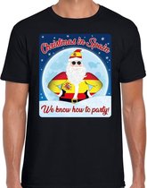 Fout Spanje Kerst t-shirt / shirt - Christmas in Spain we know how to party - zwart voor heren - kerstkleding / kerst outfit M (50)
