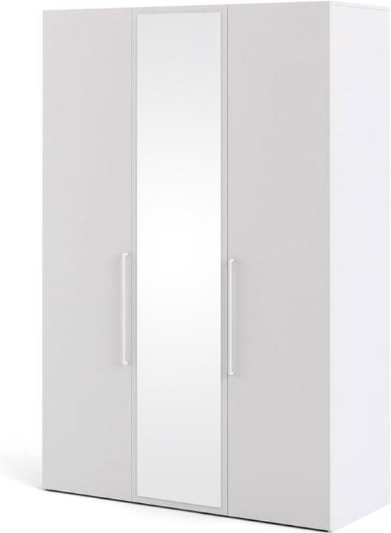 kledingkast H219 x B147 cm deur, schuifdeur en 1 spiegel mat wit. | bol.com