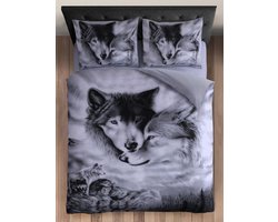 Dekbedovertrek Wolf Grijs – 2-persoons - Lits-jumeaux - 240x200/220 cm