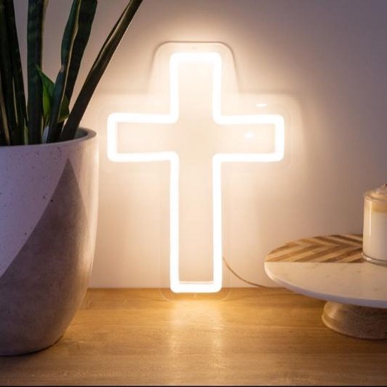 Kruis Cross Neon Sign Bord Verlichting Lamp Licht Felheid Verstelbaar |  bol.com
