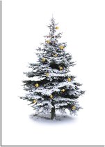 DesignClaud Kerstposter Kerstboom Goudfolie kerstballen A2 poster (42x59,4cm)