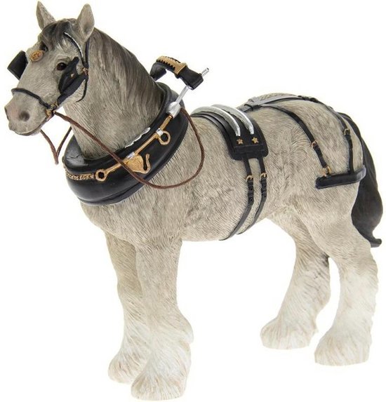 beeldje Shire grijs 18 cm paardenbeeld | bol.com