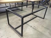 Frame Middenligger Laag| 240x100 | Koker 40x40| Zwart structuur| Industrieel Tafelonderstel