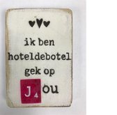 Houten Magneet 6x9 cm Hoteldebotel / Jou red