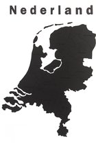 Mimi Innovations Carte des Nederland 92 X 69 Cm Bois Zwart