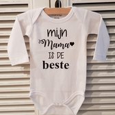 Baby Rompertje met tekst Mijn mama is de beste | Lange mouw | wit | maat 62/68