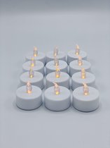 Waxine lichtjes inclusief batterij - 12 stuks - Tea Light