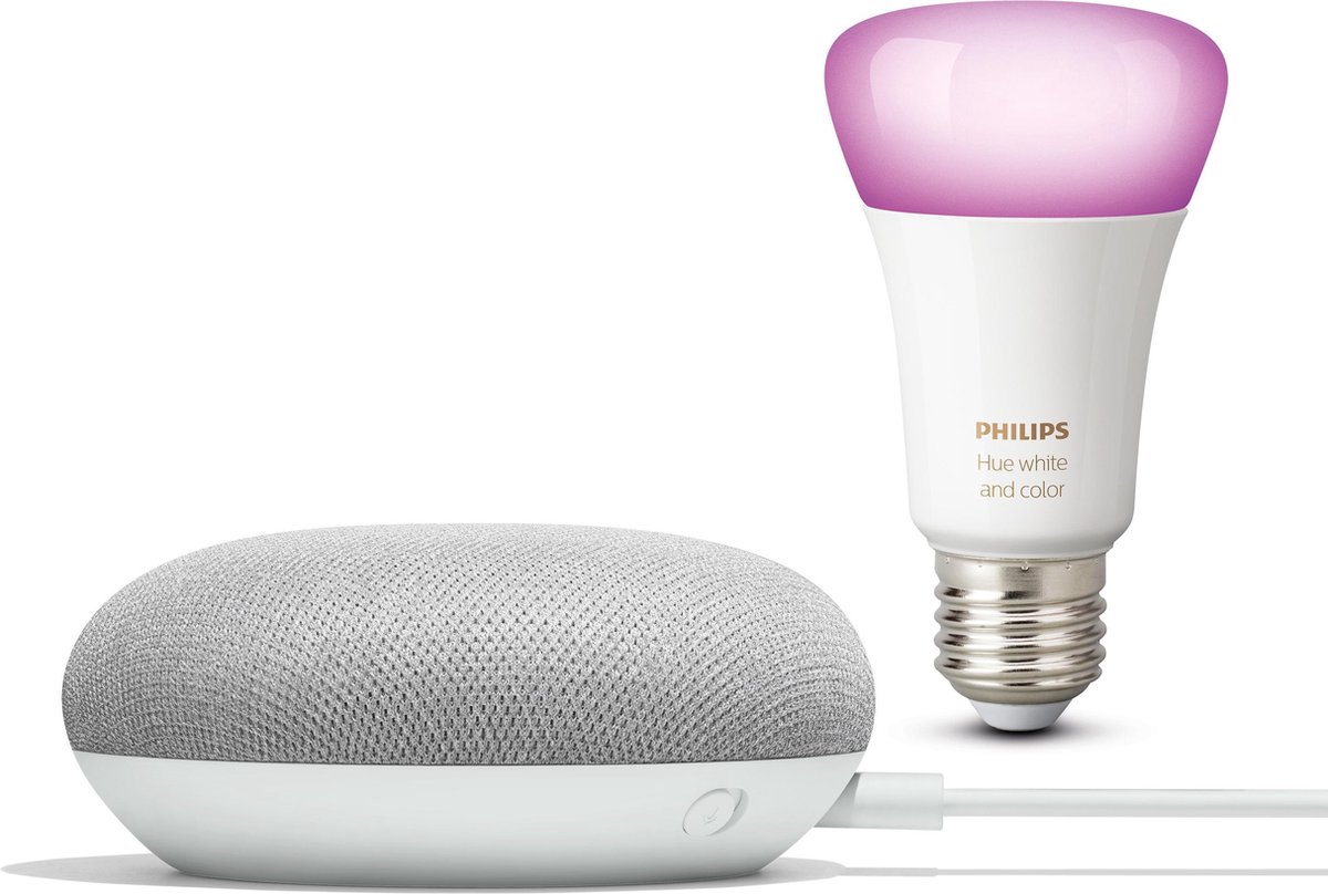 Philips Hue en Google Home Mini White and Color Ambiance