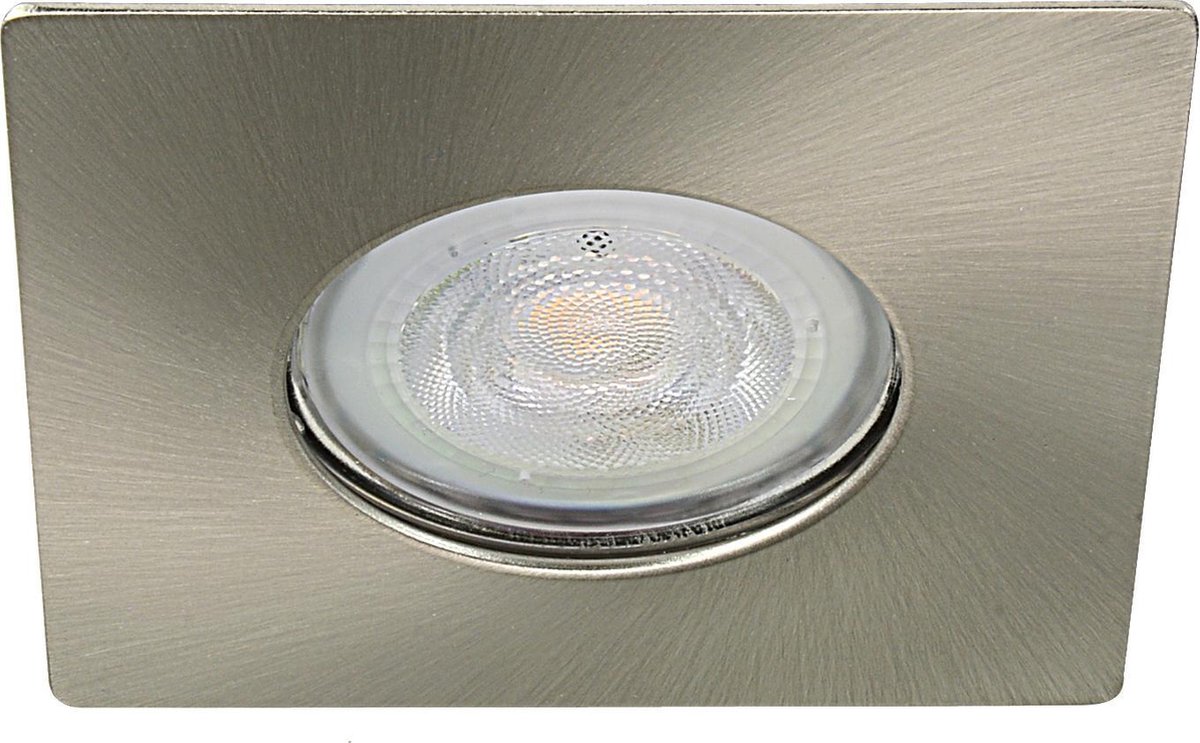 IP65 LED inbouwspot Jill -Vierkant RVS Look -Sceneswitch -Dimbaar 5W -Philips