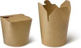 Natural Tableware bio wegwerp noodle-/lunchbox 750 ml - 50 stuks - Kraft - composteerbaar