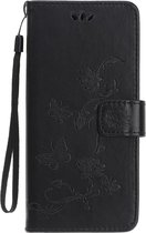 Bloemen Book Case - iPhone 11 Hoesje - Zwart