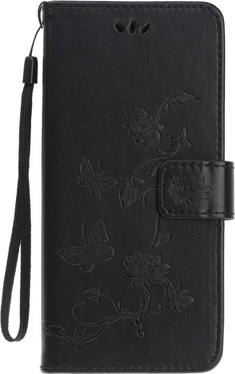 Bloemen & Vlinders Book Case - Geschikt voor iPhone 11 Hoesje - Zwart