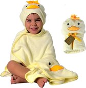 Handdoek/badcape in vorm eend met drukknopen