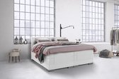 Beddenleeuw Boxspring Bed Julia - Elektrisch - 140x200 - Incl. Hoofdbord - Lederlook Wit (Skai)