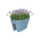 Elho Loft Urban Flower Bridge 50 - Bloempot - Vintage Blauw - Buiten & Balkon  - L 29 x W 52 x H 26 cm