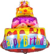 Folat - Folieballon Happy Birthday Taart - 67x73 cm