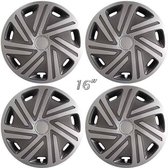 Wieldoppen CYRKON-SA 16 inch zilver/antraciet (set a 4 stuks in doos)