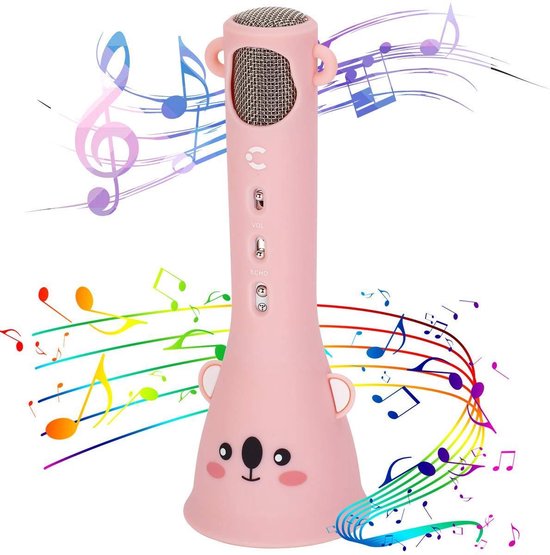 Gangster Mijlpaal Rekwisieten Draadloos karaoke microfoon – Bluetooth- Cadeaugeschenk voor kinderen–  vanaf 4 jaar- Roze | bol.com