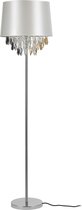 Staande lamp - Vloerlamp - Kleur wit & chroom kleurig - Fitting 1 x E27 - Lampenkap (H) 21 cm - Afmeting (H) 165 cm