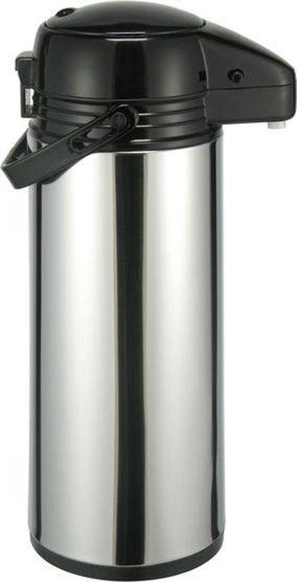 Snel Hopelijk op vakantie Thermoskan met pomp - thermosfles - 1.9 liter - RVS | bol.com