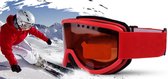 Apeirom Indus Ski/Snowboard Unisex - Rood TPU Frame - DUBBEL Layer Lens True Red - UVA 400 - UVB - UVC - Bescherming - Hypo-Allergeen Afdichting