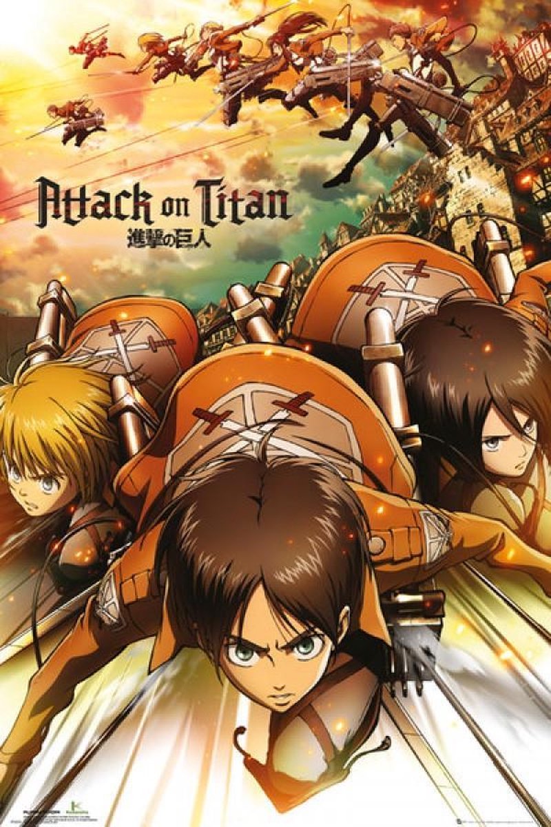 Größe 61x91,5 cm Manga Anime Angriff Auf Die Titanen Poster Plakat Druck Attack on Titan Key Art 