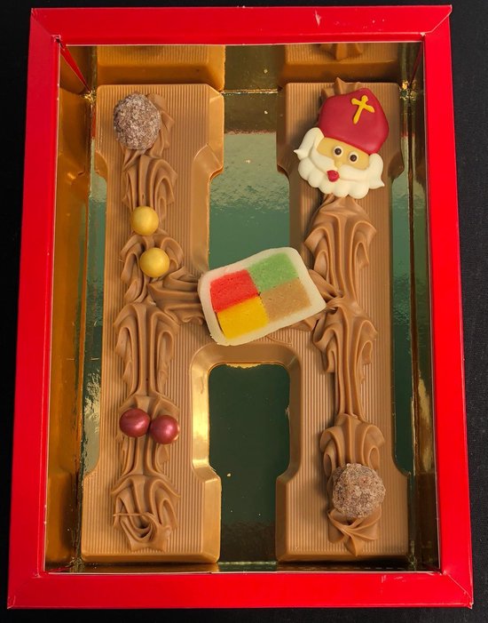 Ambachtelijk gemaakte chocoladeletter H melk gedecoreerd 240 gram