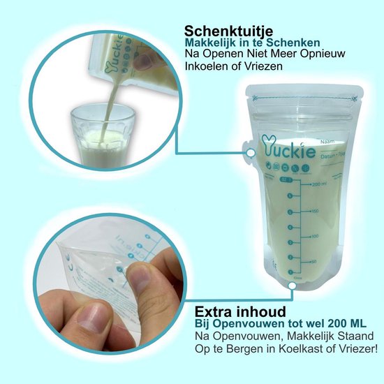 Flouer Moedermelk Bewaarzakjes Met Schenktuit - Extra Groot - 240 Ml 100 Stuks Borstvoeding Bewaarzakje Babyvoeding Bewaarbakjes Borstvoeding Zakjes