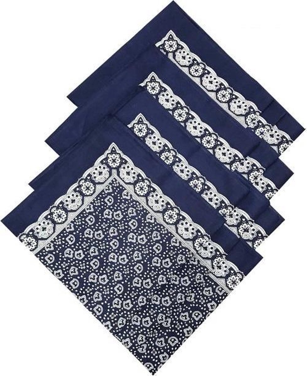 Goedkoopste Zakdoeken - Heren - 12 zakdoeken - heren zakdoeken - Boerenzakdoek - 55 x 55 - Blauw - zakdoek