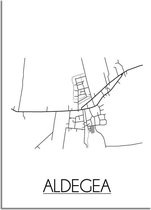 DesignClaud Aldegea Plattegrond poster A4 + Fotolijst wit (21x29,7cm)