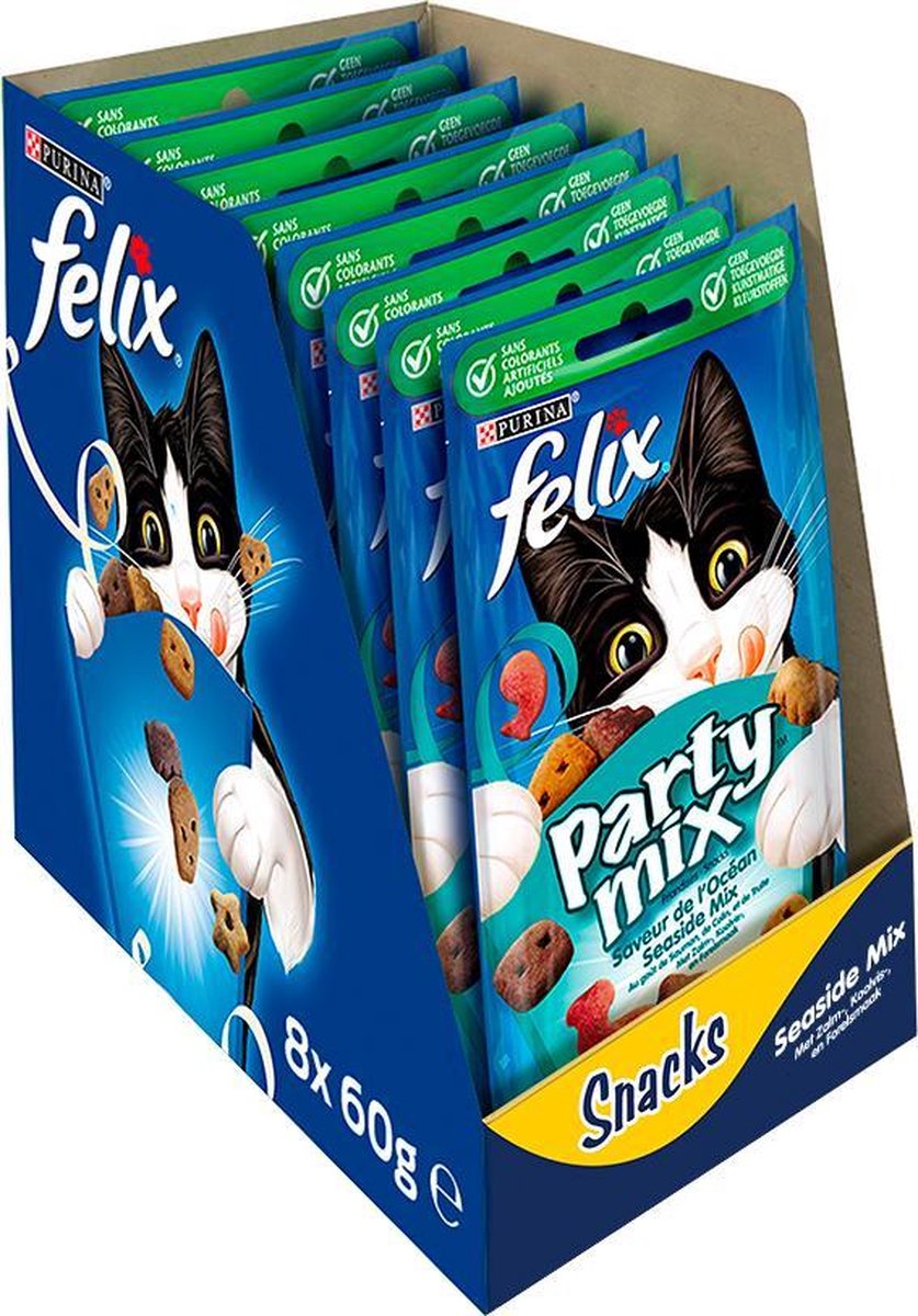 Felix Party Mix Kattensnacks Seaside 8 x 60 g