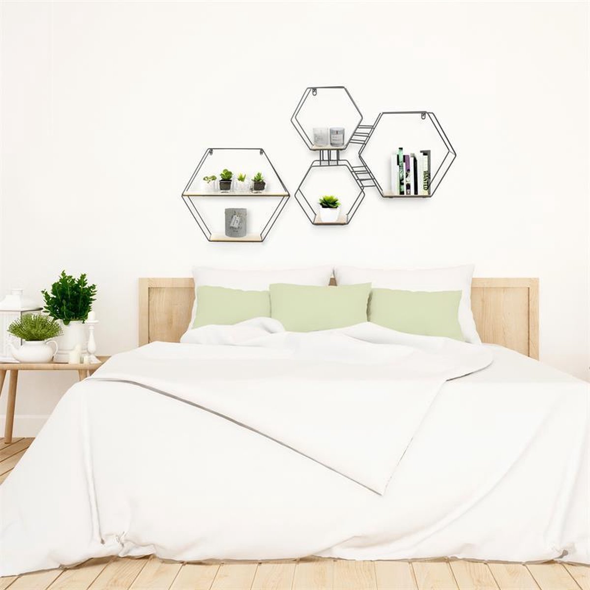 LOFT42 Hexagon Lot de 2 Boîtes Murales Hexagone - Noir - 41x36x15