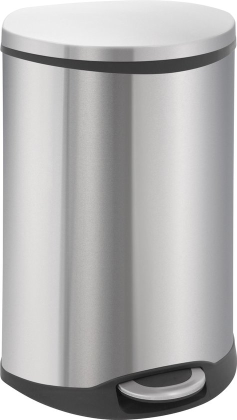 EKO Shell Bin Prullenbak - 50 Liter - Mat RVS - pedaalemmer - vuilnisbak - anti-slip - soft-close - fingerprintproof