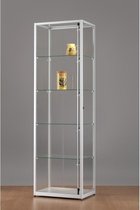Luxe vitrinekast aluminium 60 cm met verstelbaar LED-verlichting
