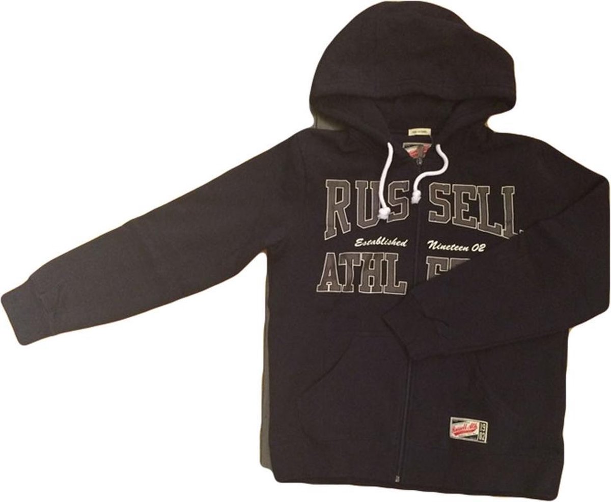 Russell Athletic Zip hooded tracksuit - Sporttrui - Kinderen - Maat 140 - Antraciet Grijs/Bruin