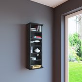 Wandkast vakkenkast Loposa met glazen deur (zwart)