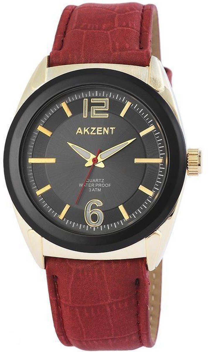 Akzent - Polshorloge - 46 mm - Quartz uurwerk - Rood