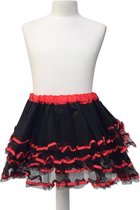 Spaans ballet Rokje zwart rood verkleedkleding Prinsessen bij jurk - lengte 26 cm -