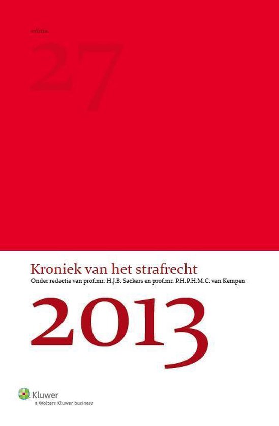 Kroniek van het strafrecht 2013 - cover