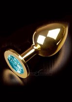 Dolce Piccante Buttplug Jewellery Gold Large Water Blue - goudkleurig