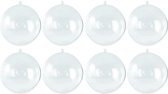 8x Transparante hobby/DIY kerstballen 6 cm - Knutselen - Kerstballen maken hobby materiaal/basis materialen