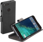HC zwart bookcase voor Google Pixel tpu wallet case Telefoonhoesje