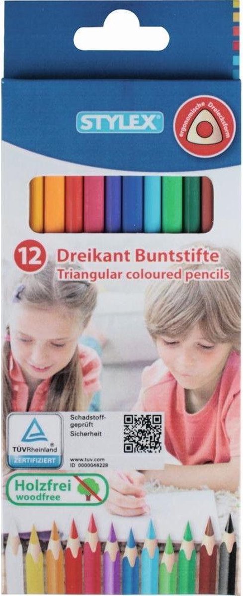 Kleur- En Tekenmateriaal | Kleurpotloden - Driek.-Kleurpotl. 12st Lang