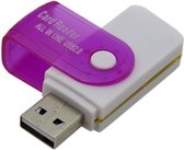 Multifunctionele USB Kaartlezer 4 in 1 USB 2.0 M2 SD SDHC SD TF Geheugenkaart Smart Reader - Paars