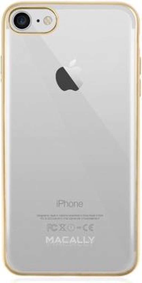 Macally TPU clear case iPhone 7 Gold rim