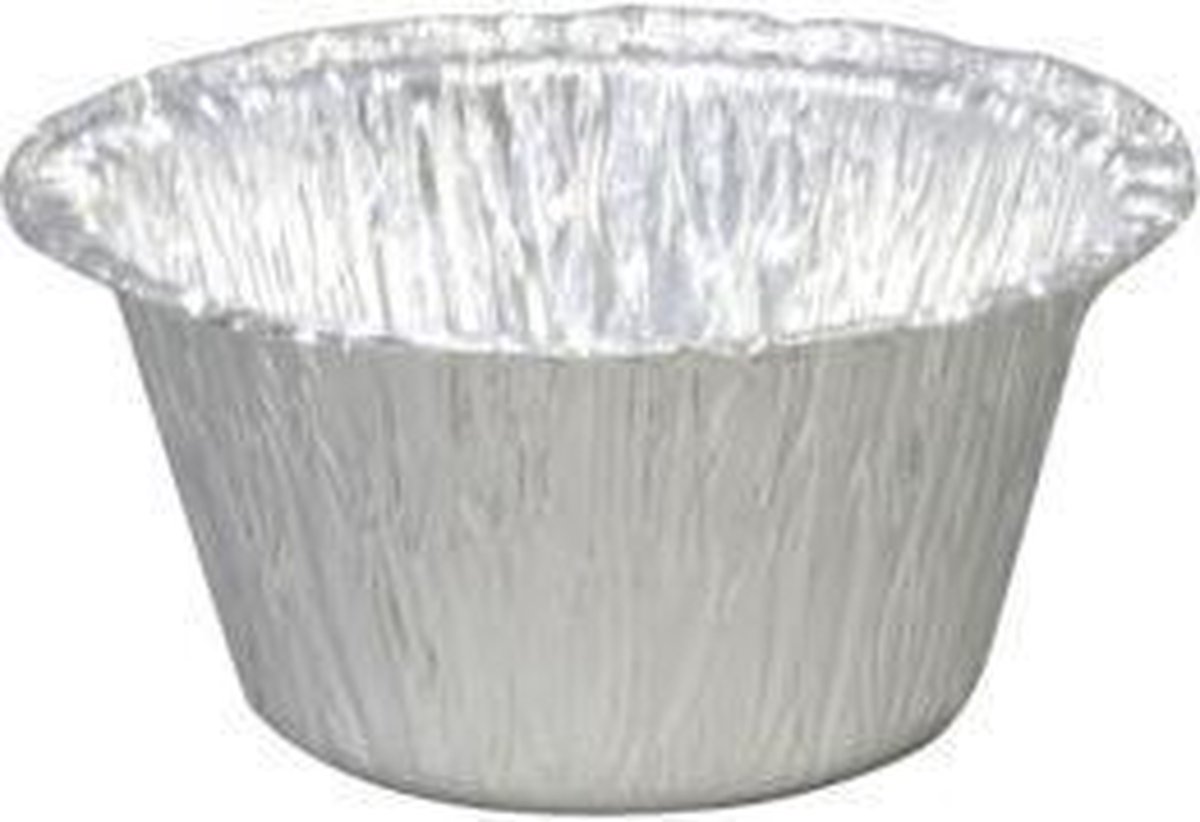 Ronde aluminium wegwerp muffin cups set á 200 stuks dia 8,5 x hoog 4,5 cm