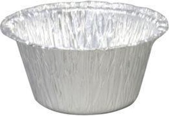 Ronde aluminium wegwerp cups set á 200 stuks dia 8,5 x hoog 4,5 cm | bol.com